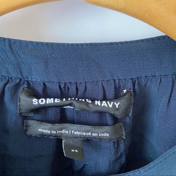Something Navy Easy Volume Top Blouse Navy Blue - Picture 4 of 6